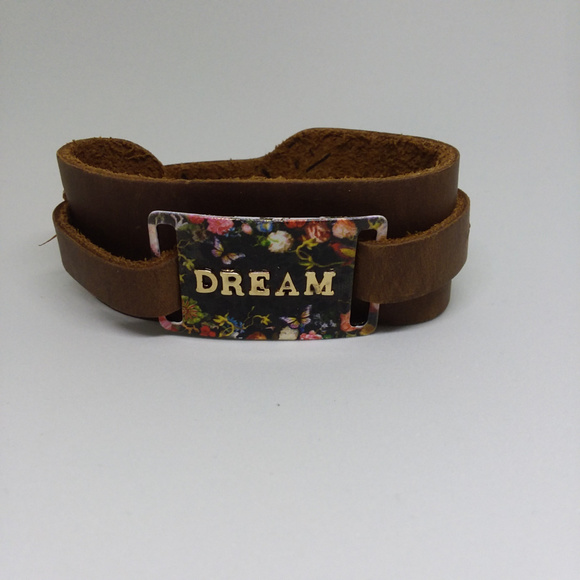 Jewelry - 30mm Handmade Brown Real Leather Dream Bracelet